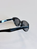 Unisex Black Oval Sunglasses UV400 PC Gray Lenses Fashion Eyewear