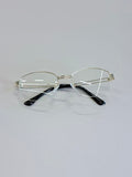 Unisex Silver Semi-Rimless Blue Light Glasses with Clear PC Lenses