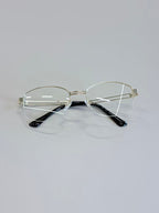 Unisex Silver Semi-Rimless Blue Light Glasses with Clear PC Lenses
