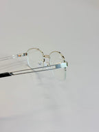 Unisex Silver Semi-Rimless Blue Light Glasses with Clear PC Lenses