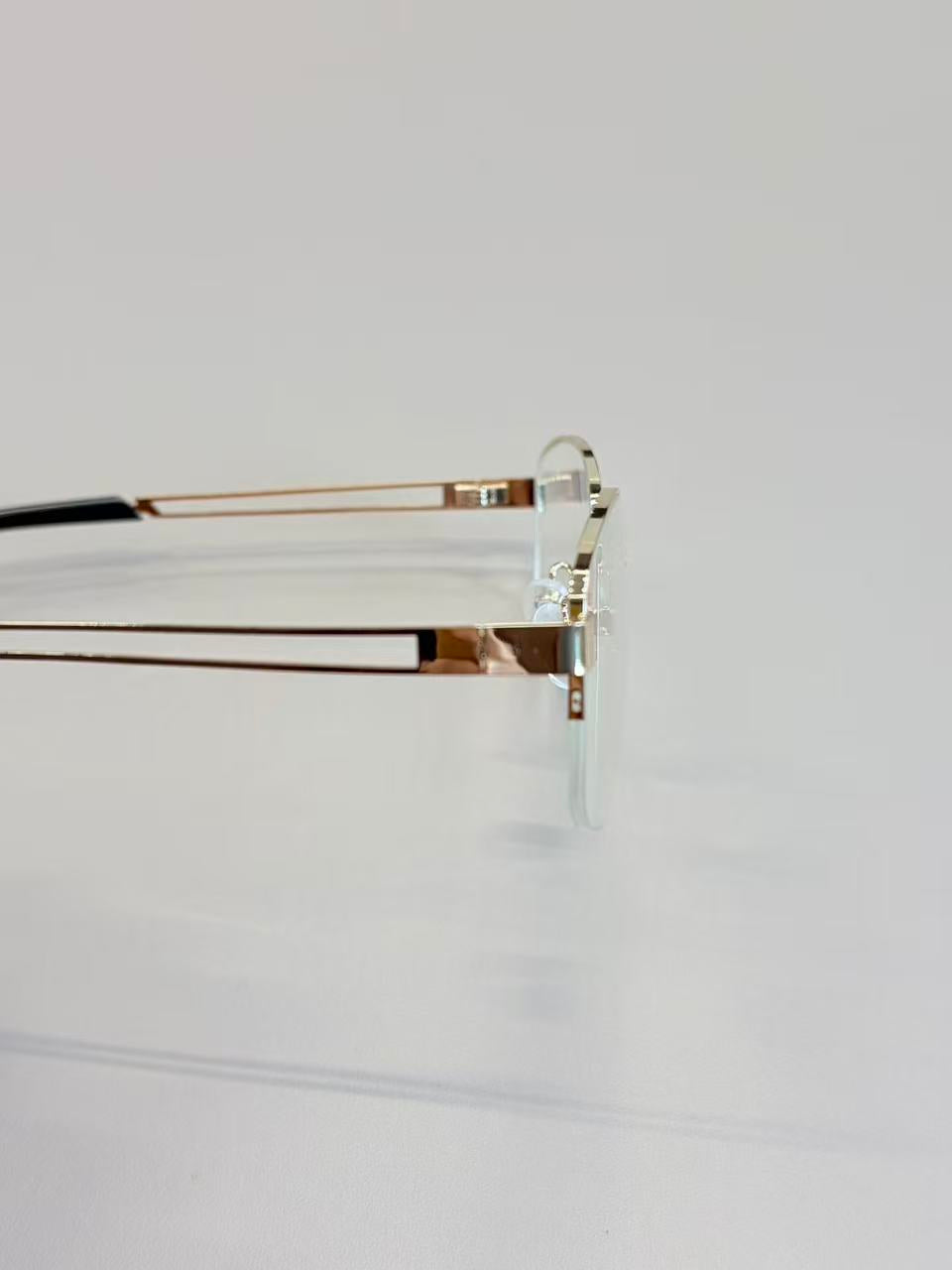 Unisex Silver Semi-Rimless Blue Light Glasses with Clear PC Lenses