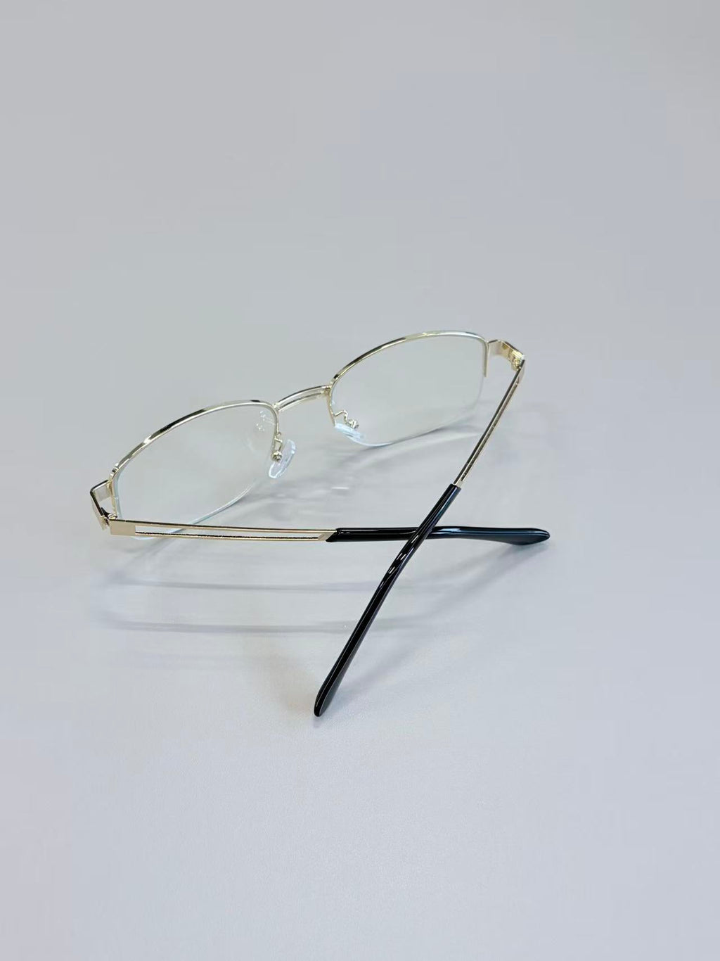 Unisex Silver Semi-Rimless Blue Light Glasses with Clear PC Lenses