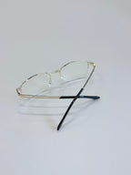 Unisex Silver Semi-Rimless Blue Light Glasses with Clear PC Lenses