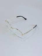 Unisex Silver Semi-Rimless Blue Light Glasses with Clear PC Lenses