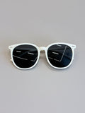 Unisex White Round Sunglasses UV400 PC Gray Lenses Classic Eyewear