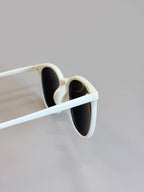 Unisex White Round Sunglasses UV400 PC Gray Lenses Classic Eyewear