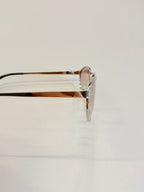 Unisex Silver Oval Metal Sunglasses UV400 PC Rose Tint Lenses