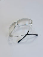 Unisex Silver Metal Frame Unique Style Sunglasses UV400 PC Gray Lenses