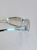 Unisex Silver Metal Frame Unique Style Sunglasses UV400 PC Gray Lenses