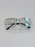 Unisex Silver Metal Frame Unique Style Sunglasses UV400 PC Gray Lenses