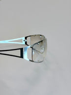 Unisex Silver Metal Frame Unique Style Sunglasses UV400 PC Gray Lenses